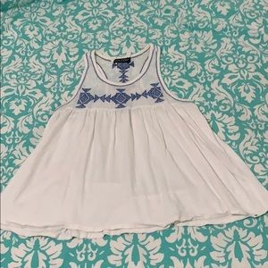 Volcom blue & white razor back tank